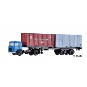 08718 (TT) Tillig Тягач MAN  с полуприцепом и контейнерами